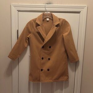 NWOT SHEIN Girls Tan Double-Breasted Coat